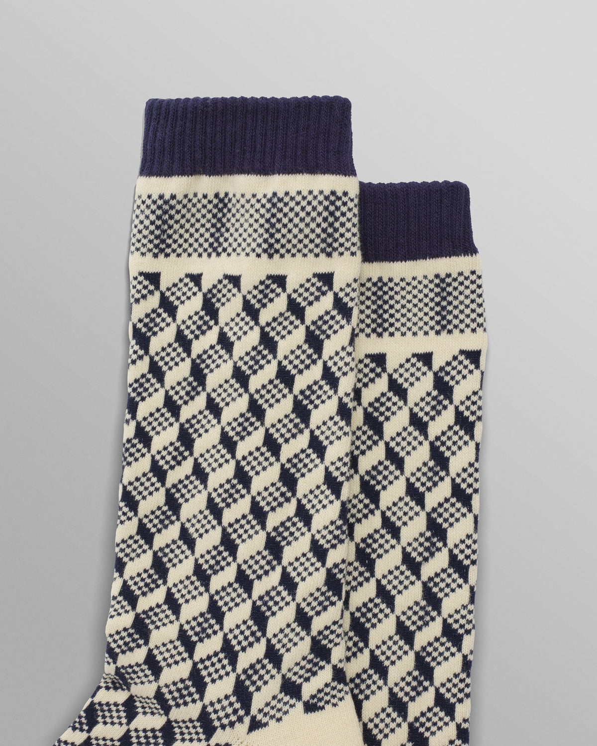 Galway Chunky Socks -  Navy Jacquard