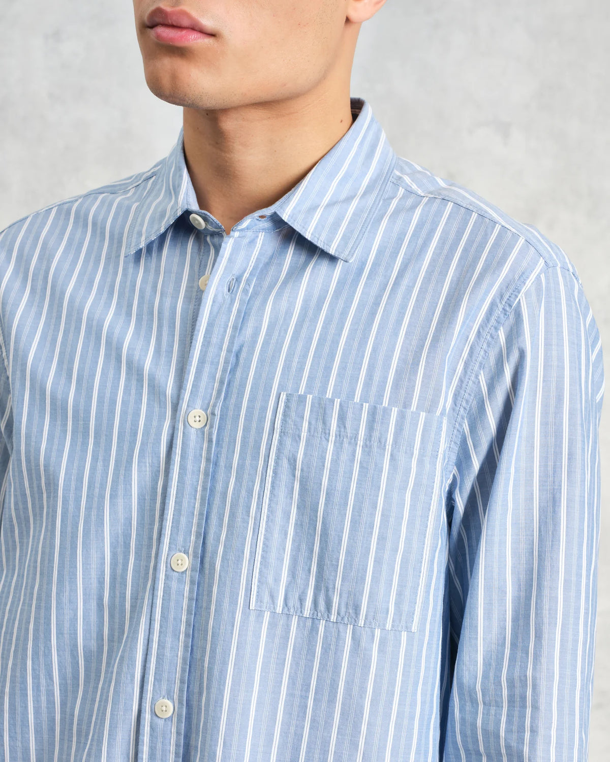 Rove Poplin Stripe Shirt - Blue