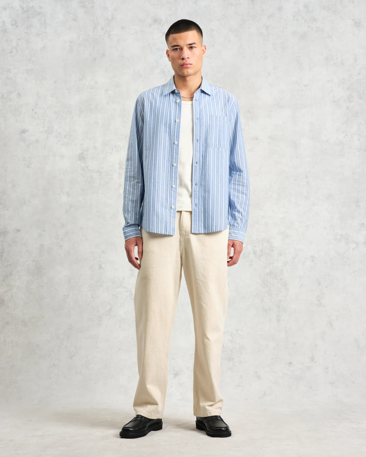 Rove Poplin Stripe Shirt - Blue