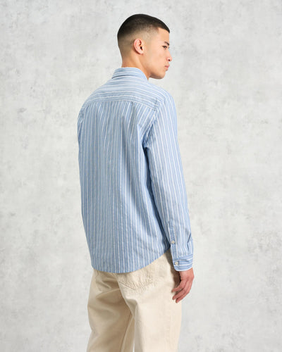 Rove Poplin Stripe Shirt - Blue