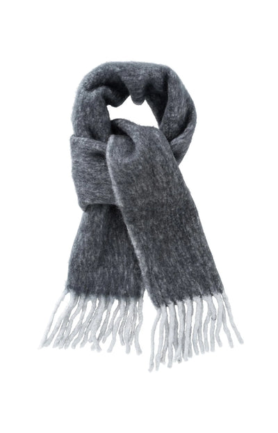 Soft Scarf with Fringes - Anthracite