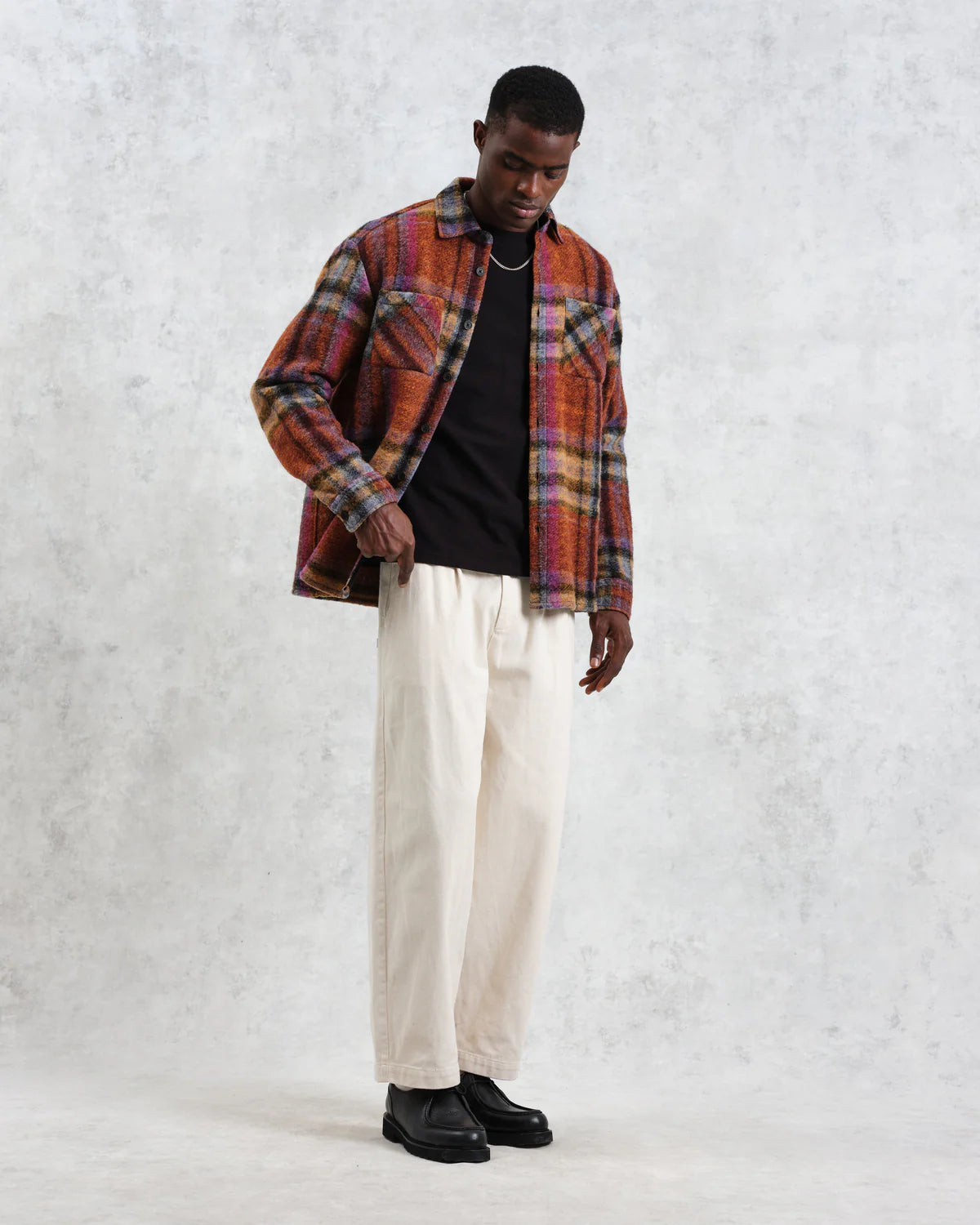 Whiting Wool Check Overshirt - Multicolour